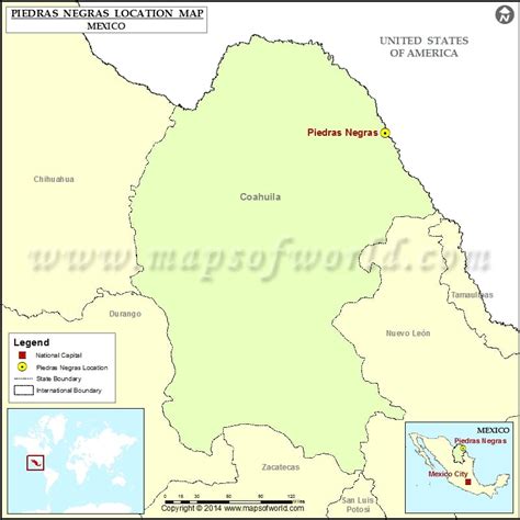 Where Is Piedras Negras Location Of Piedras Negras In Mexico Map