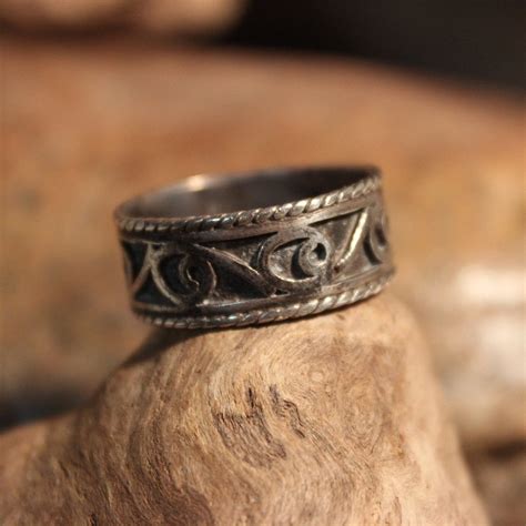 Mens Viking Ring Sterling Viking Band Ring Friendship Ring Celtic Ring