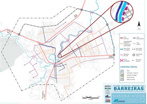 Mapa de categorização do sistema viário de Barreiras e propostas de