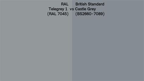 RAL Telegrey 1 RAL 7045 Vs British Standard Castle Grey BS2660 7089