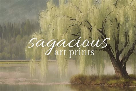 Weeping Willow Landscape Art PRINTABLE Wall Decor Weeping Willow Tree
