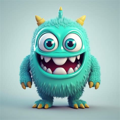 Premium Ai Image Adorable 3d Monster Character Collection Of Cute And Playful