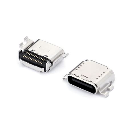 Sgs Flat Solder Usb Type C Connectors Receptacle Pcb Mount 50amp