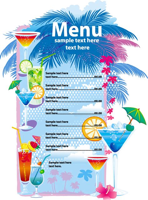 Menu Cuisine Dishes Delicacies Selections Png