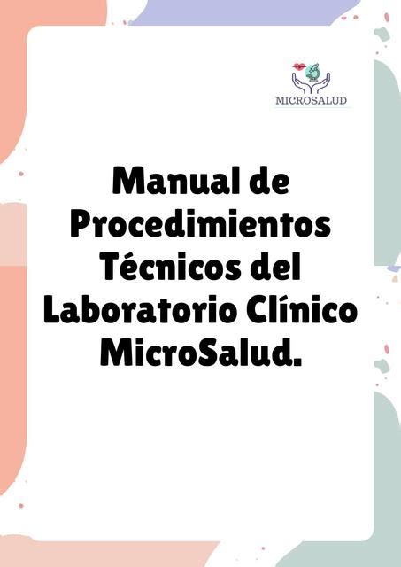 Manual De Procedimientos Laboratorio Clinico Image To U