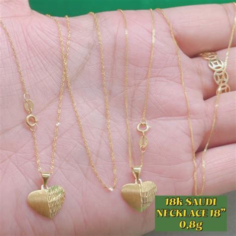 COD PAWNABLE 18k SAUDI GOLD NECKLACE W PENDANT Shopee Philippines