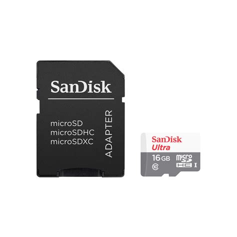 Sandisk 16gb Ultra Uhs I Microsdhc 80mbs Memory Card With Sd Adapter