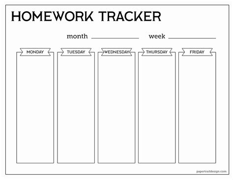 printable homework planner peterainsworth