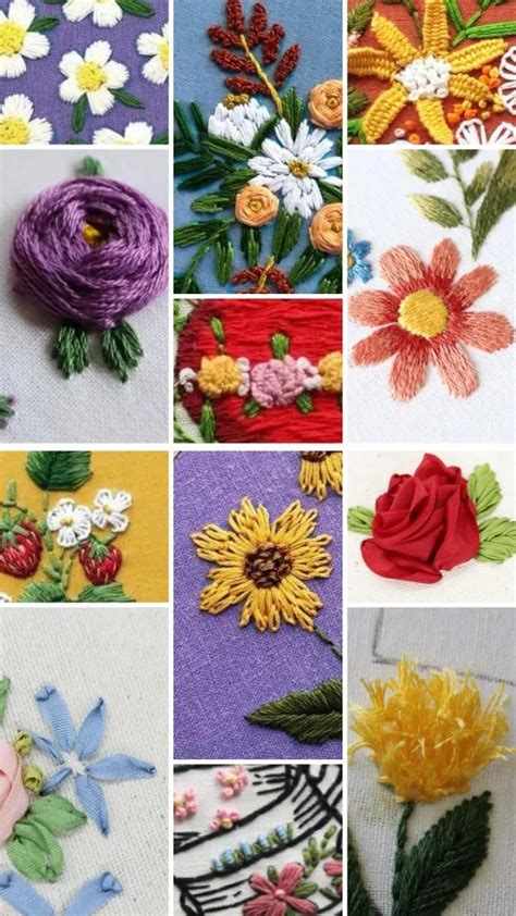 16 Popular Embroidery Stitches For Flowers Crewel Ghoul