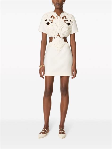 Valentino Garavani Embroidered Cut Out Minidress White Farfetch