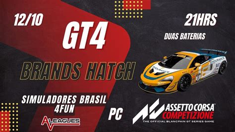 4fun Simuladores Brasil Gt4 Brands Hatch Acc Youtube