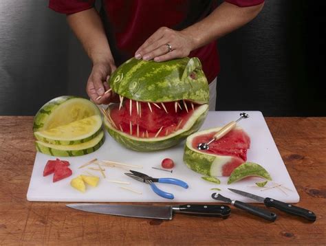 T Rex Dinosaur Watermelon Board Watermelon Carving Dinosaur