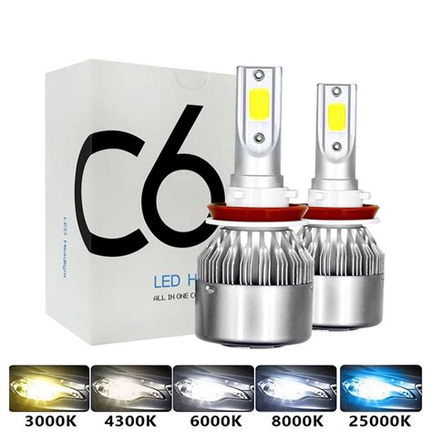 Luces Led Para Coche Faros Led Automotriz Kit De Faros Focos Led C6 H4