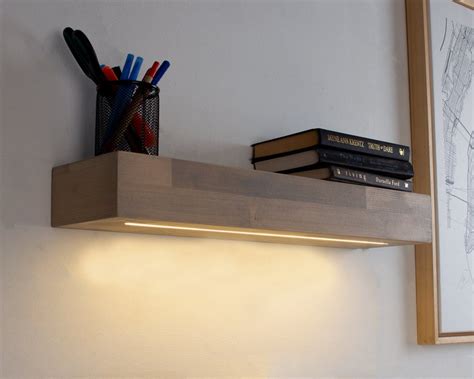 Floating Shelf With Led Lights Kitchen Shelving Recessed Led Etsy