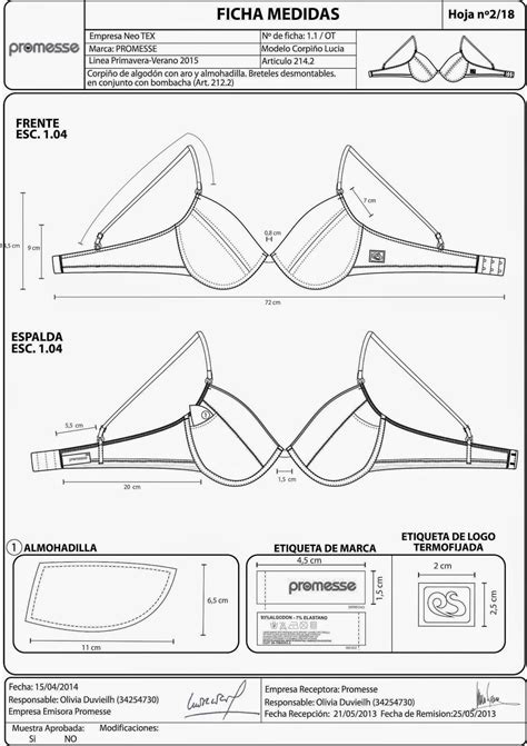 Ficha Detalles Constructivo Pag 2 Bra Sewing Pattern Underwear Pattern Lingerie Patterns