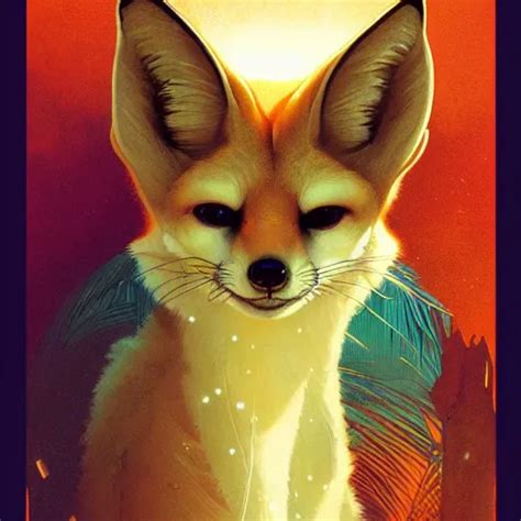 Fennec Fox Vaporwave Miami Vice Beautiful Glowing Stable Diffusion