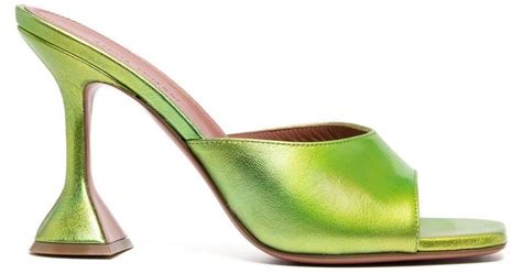 AMINA MUADDI Lupita 90 Open Toe Sandals In Green Lyst UK