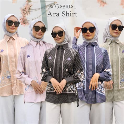 Jual Gabrial ARA SHIRT Atasan Wanita Exclusive Monogram Printed Limited