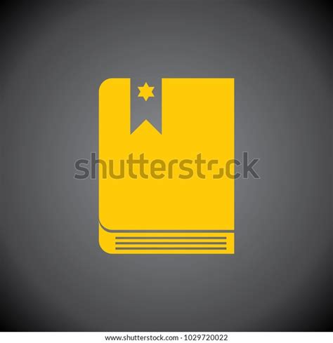 Yellow Book Icon On Black Background Stock Vector Royalty Free