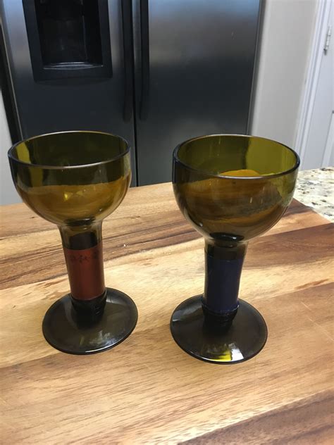 Upcycled Wine Glasses From Recycled Wine Bottles By Reclamation Garage Recycled Wine Bottles