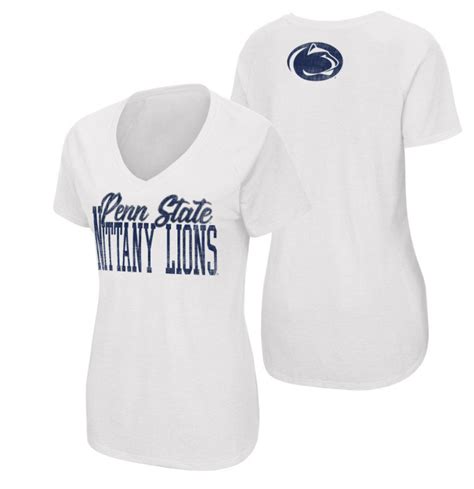 Penn State Womens Relaxed Fit White Scoop Neck Tee Nittany Lions Psu