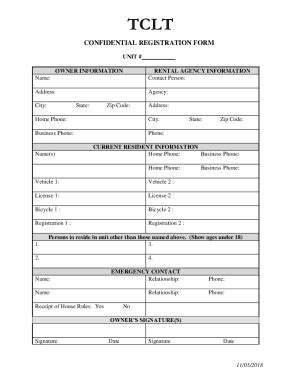 Fillable Online Updating Resident Registration Forms Fax Email Print