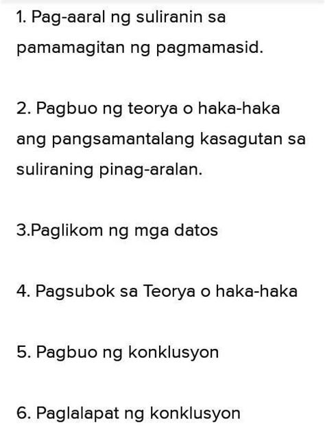 Ito Ang Unang Hakbang Pagsasagawa Ng Siyentipikong Pamamaraan Brainly Ph