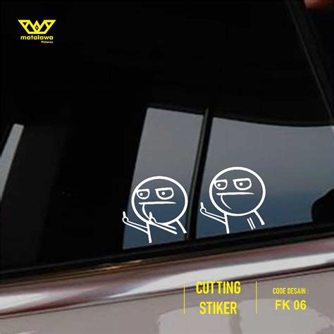 Jual Sticker Emote Middle Finger Fuck Fucek Pucek Cutting Sticker Motor Helm Kaca Mobil