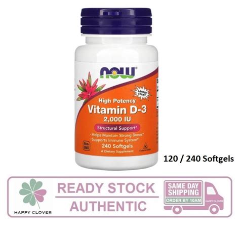 Now Foods Vitamin D D High Potency Iu Softgels