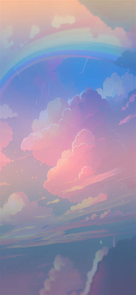 Aesthetic Rainbow & Clouds Wallpaper