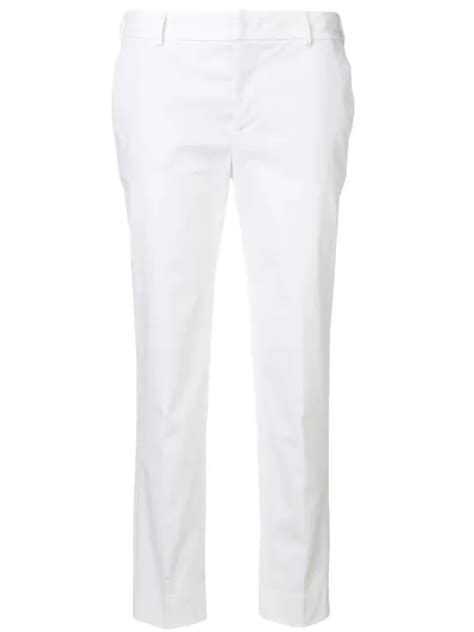 Pt01 Cropped Tapered Trousers In White Modesens