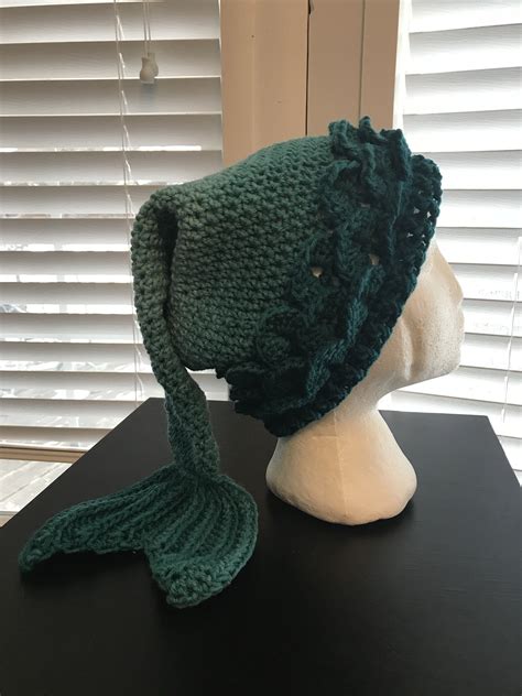 Mermaid Tail Hat Adult Size Mermaid Crochet Hat Mermaid Slouchy