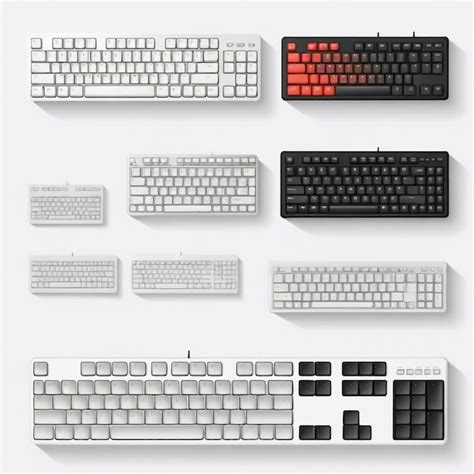 Premium Vector Keyboard Vector Set White Background Isolated A High