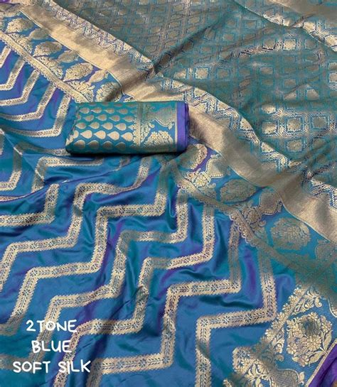 Buy Banaras Queen Zigzag Soft Silk Banarasi Saree With Zari Online In