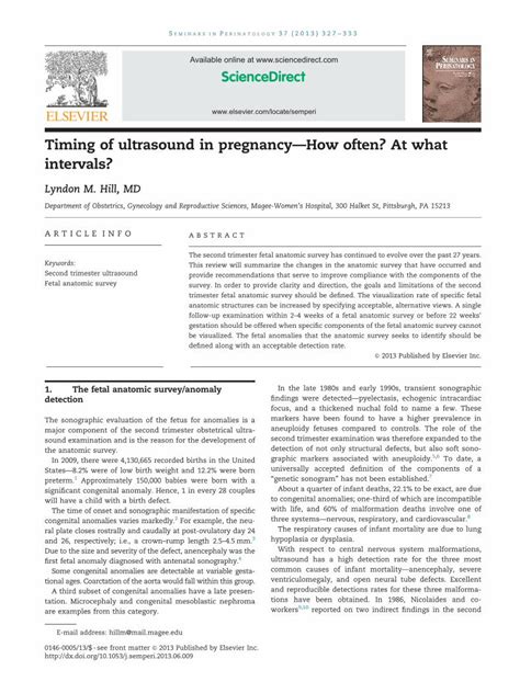 Pdf Timing Of Ultrasound In Pregnancy—how Often At What Intervals Dokumen Tips