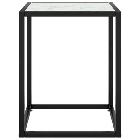 Zerodis Table Basse Noir Avec Verre Marbre Blanc X X Cm