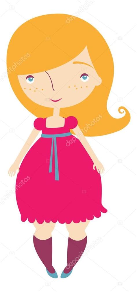 Blond Girl In Pink Dress Stock Vector Image By ©apolinarias 57814979