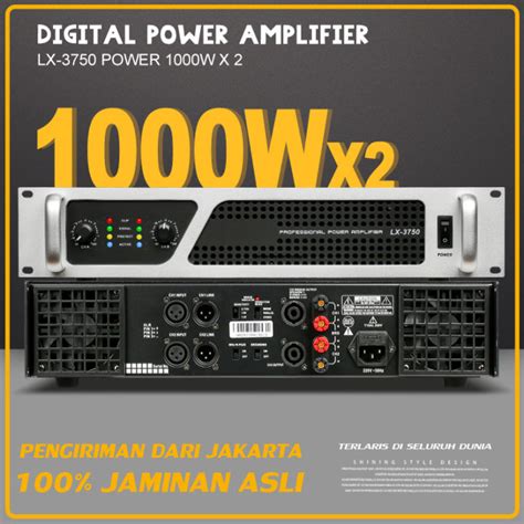 Amplifier LX 3750 Audio Amplifier 2 Channel 4 Euro 8 Euro Daya Tinggi