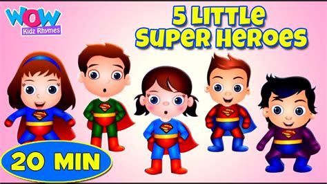 Five Little Super Heroes Songs For Kids Nursery Rhymes In English