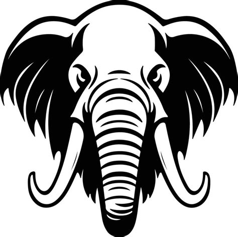 Black Silhouette Of Mastodon Head 54313420 Vector Art At Vecteezy