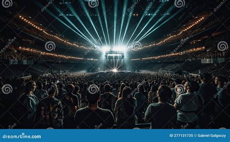 Crowd in Front of a Concert Stage during a Music Festival Stock ...