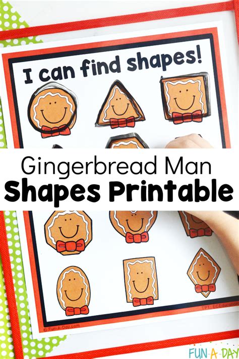 Gingerbread Man Shape Mats Free Printable Fun A Day