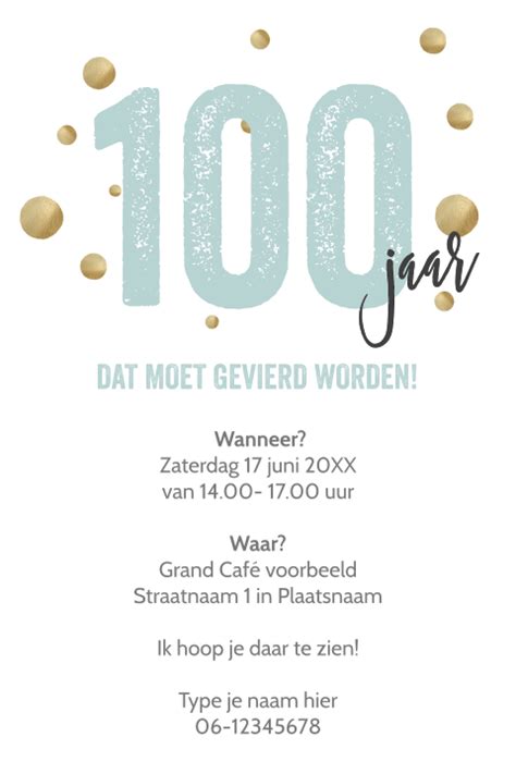 Samen 100 Jaar Uitnodiging Foto Ballonnen