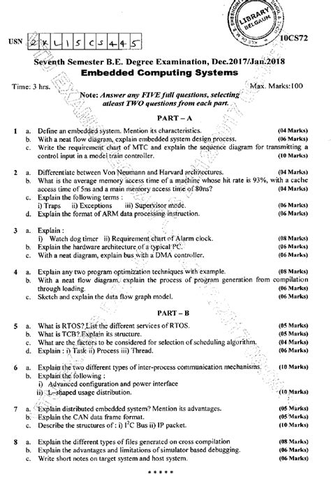 Visvesvaraya Technological University B E Computer Science Cbcs