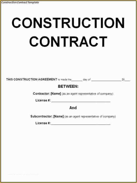 Free Contractor Contract Template Of 8 Free Construction Contracts ...