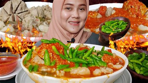 Kacau Pedas Mukbang Bakso Full Urat Jumbo Sambal Semangkok Extra Rawit