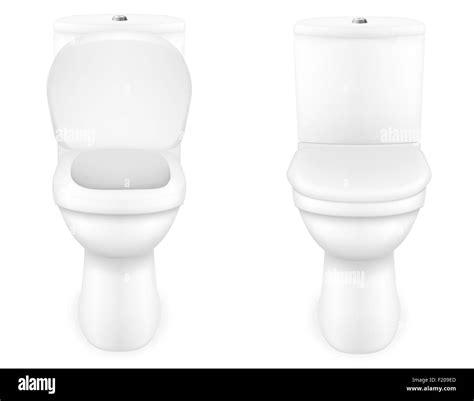 Toilet Bowl Vector Illustration Isolated On White Background Stock