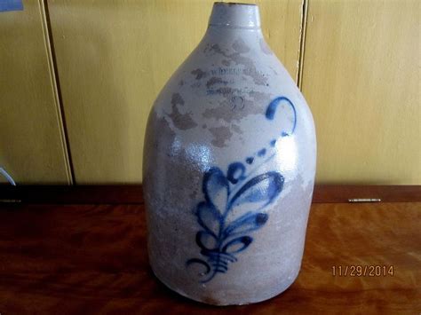 A B Wheeler Co Gallon Stoneware Crock Jug Boston Mass Measures