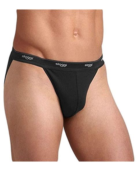 Sloggi Basic Tanga Underwear 4 Pack In Black For Men Lyst Uk