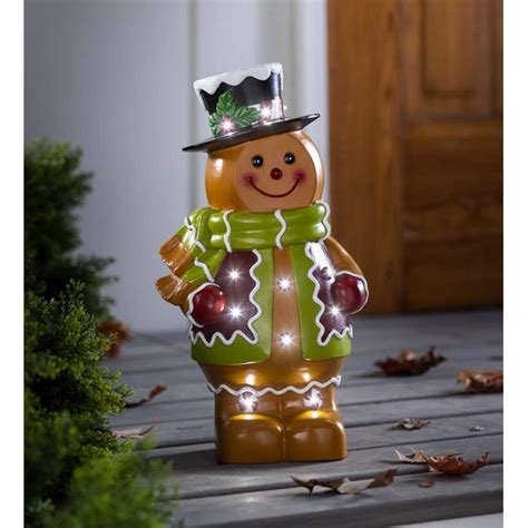 Plow Hearth Lighted Gingerbread Boy Shorty Statue Wayfair